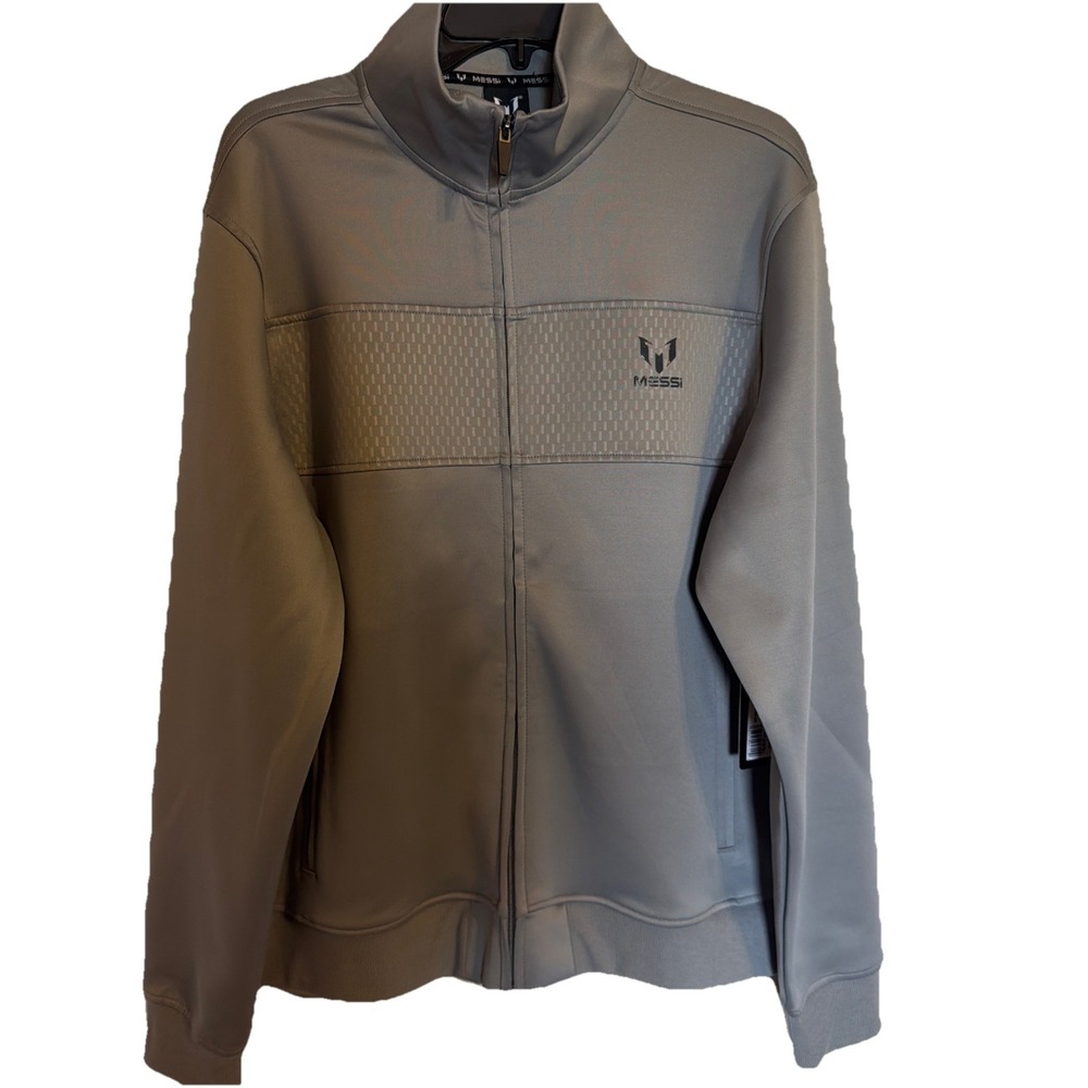 Messi Mens Soccer Running Track Jacket.‎ Size Medium Gray. New With Tags
